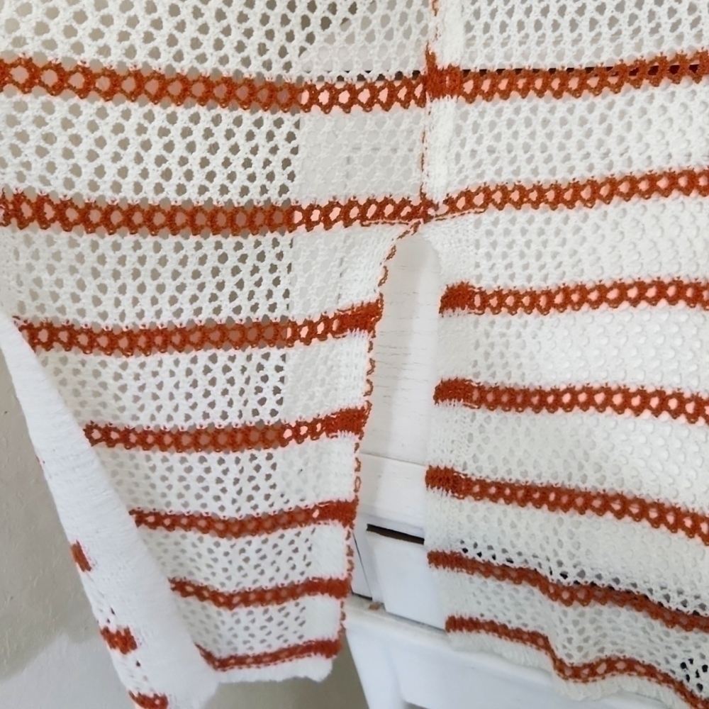 Crotchet Long line Cover Up Duster Photo's Medium Beach Cruise Vacation - Picture 6 of 11